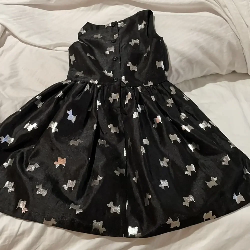 Gymboree 4 black dress with silver metallic Scottie dogs worn once and perfect